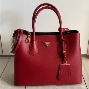 ❤️Stunning Prada Double Medium Bag in Fiery Red
